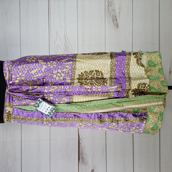 Darn Good Yarn Sari Silk Wrap Skirt Tea Goddess - Picture 1 of 16